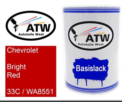 Chevrolet, Bright Red, 33C / WA8551: 500ml Lackdose, von ATW Autoteile West.